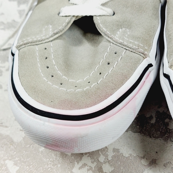 Vans Herringbone Sk8-Hi Unisex Grey Suede White Lace Up Sneakers E302 - Picture 11 of 12